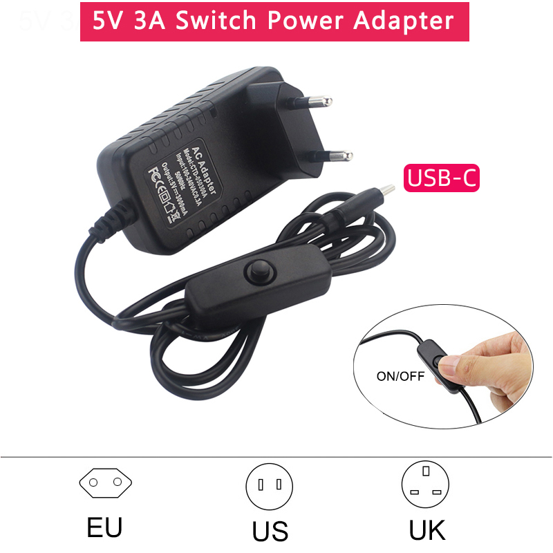 5V 3A Power Supply with ON/OFF - Pi Zero 评论和价格