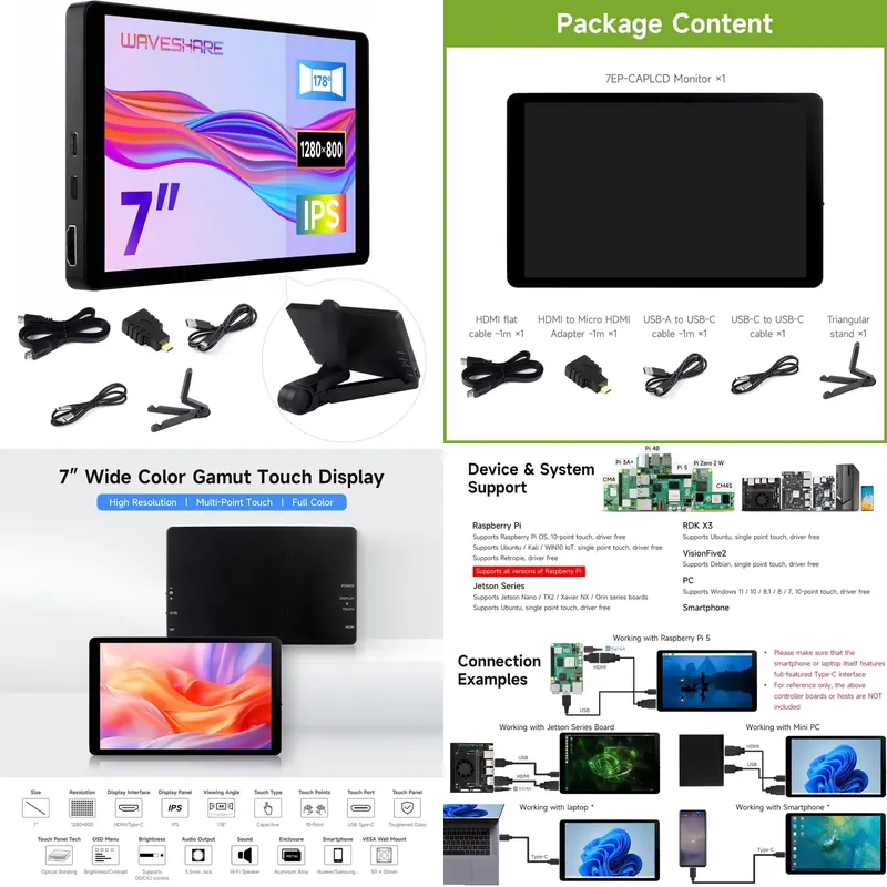 for Aismartlink Waveshare 7 In - Pi Display 评论和价格