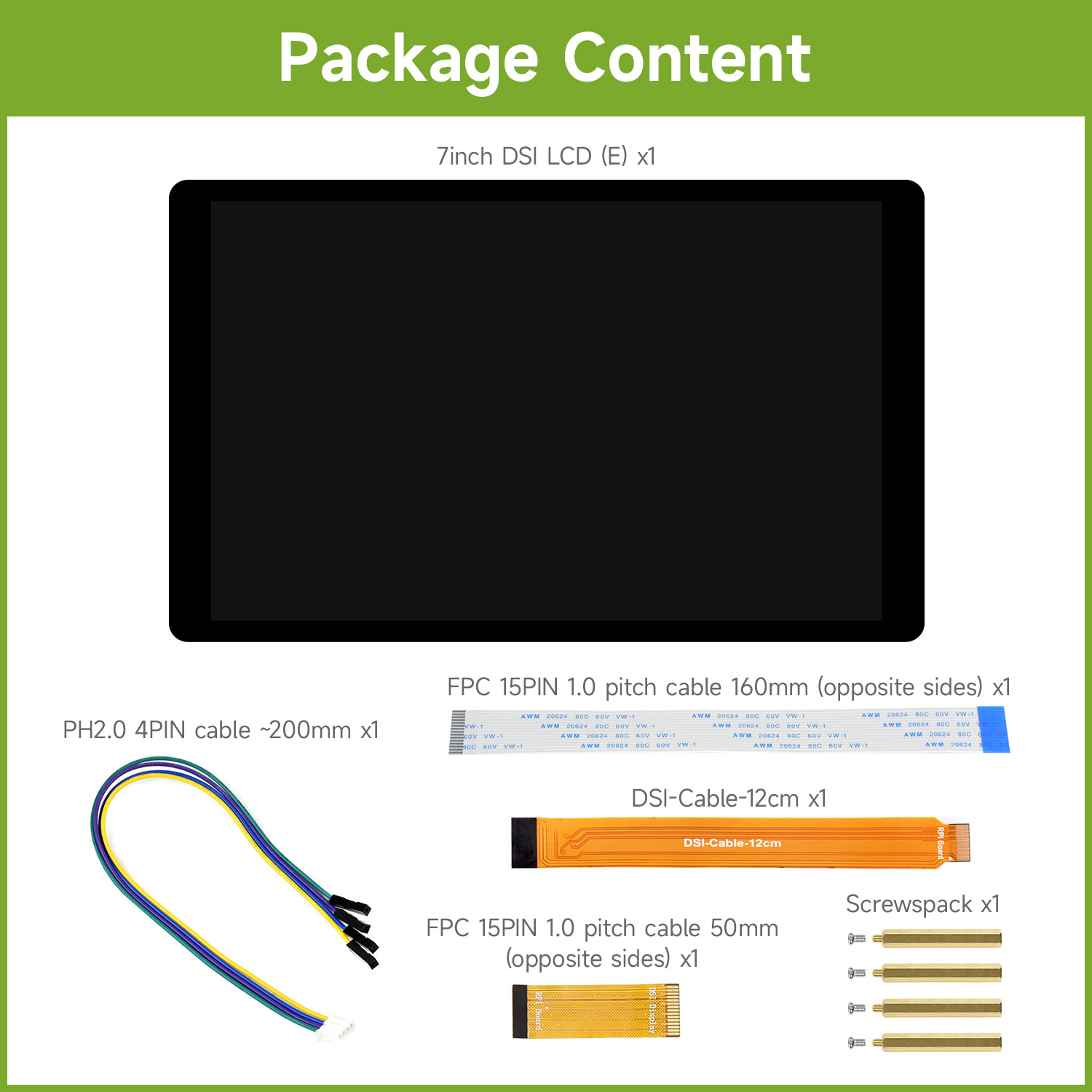 7inch DSI LCD (E) Waveshare Ca - Pi Display 评论和价格
