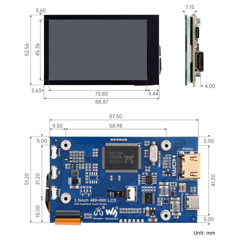 3.5 inch IPS Capacitive Touch  - Pi Display 评论和价格